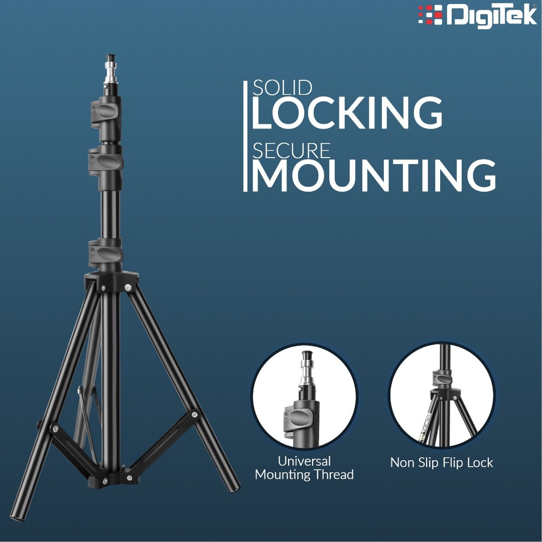 DIGITEK Lightweight & Portable 6 Feet Aluminum Alloy Studio Light Stand (DLS 006FT) Tripod