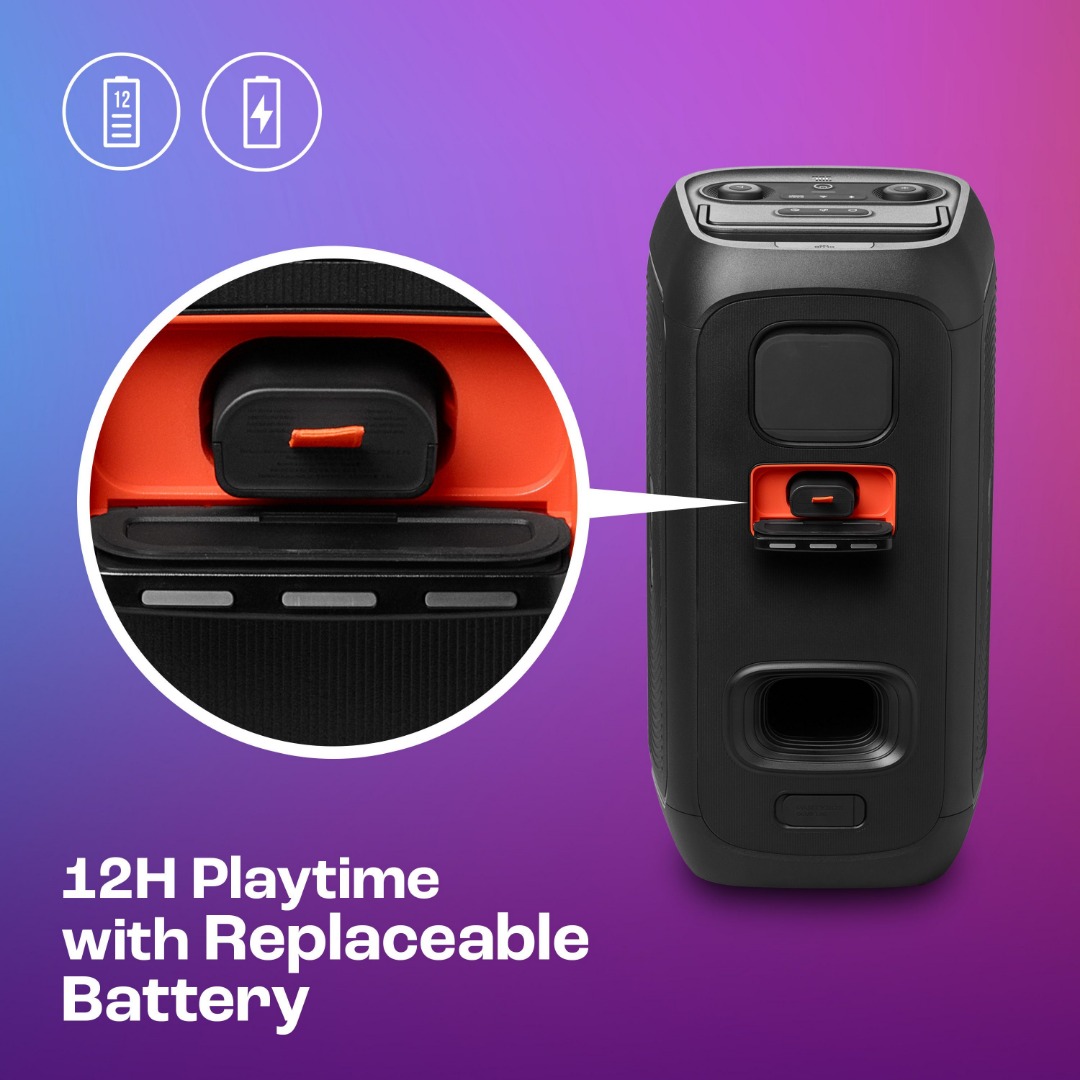 JBL Partybox 120, AI Sound Boost, Futuristic Light Show, Upto 12Hrs Playtime 160 W Bluetooth Party Speaker