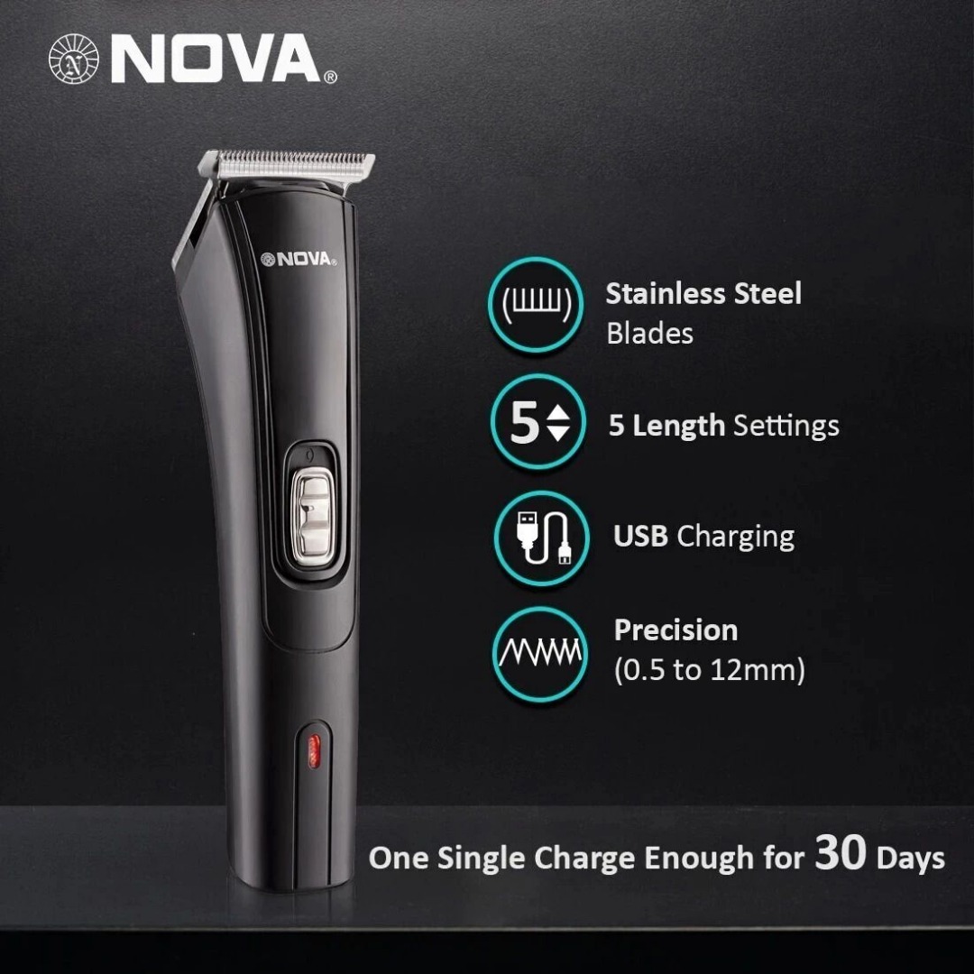 NOVA NHT 1039 USB Trimmer 45 min  Runtime 4 Length Settings