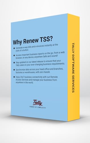 Tally Software Services (TSS) - Silver. Subscription for e-Way Bills, e-Invoice, Online Reports, Banking & Payment feature on your existing TallyPrime