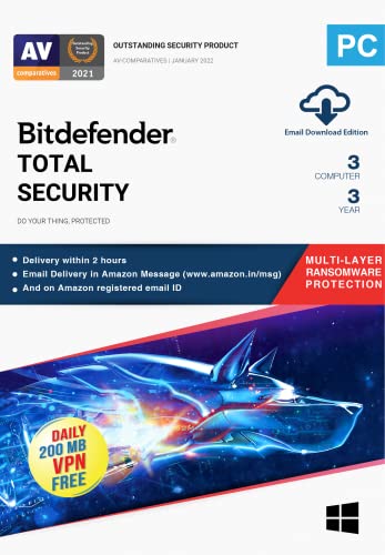 Bitdefender - 3 Computer,3 Years - Total Security | 