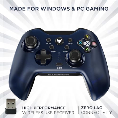 EvoFox Elite X Wireless Gamepad for PC with 2 Programmable Macro Back Buttons