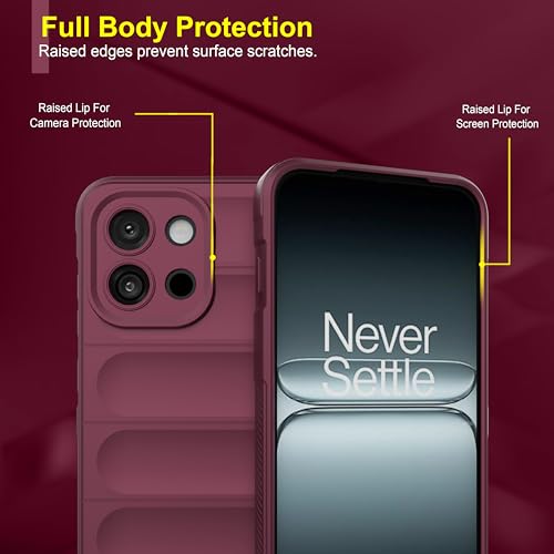 Amazon basics Back Case Cover for OnePlus 13s | Compatible for OnePlus 13s Back Cover | Liquid Silicon Magic Case with Camera Protection | Plum