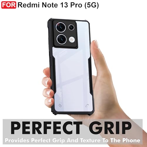 CEDO Redmi Note 13 Pro (5G) Back Case Cover - Transparent Eagle Back Case Cover (Black)