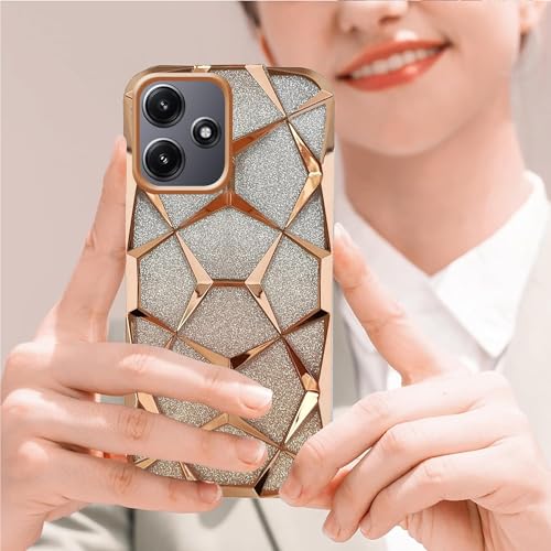 Glitter Case Compatible for Xiaomi Redmi 12 5G (Gold)