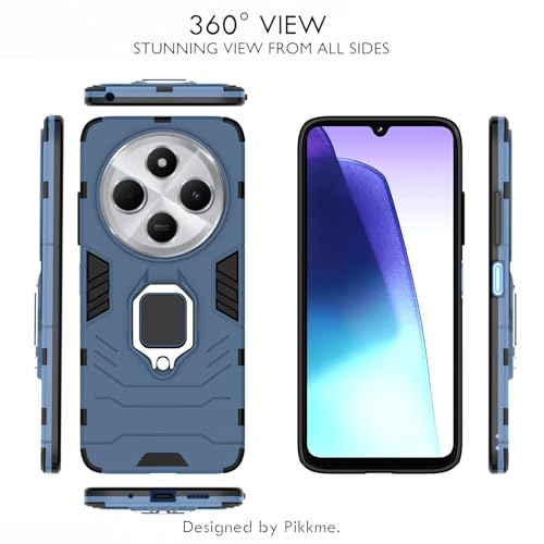 Pikkme D5 Tough Armor Back Cover Case for Redmi A4 5G / Redmi 14C 5G / Poco C75 5G (Blue)