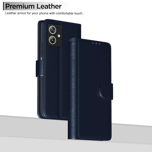 Pikkme Flip Cover Leather Finish for Moto G54 5G / G64 5G(Blue)