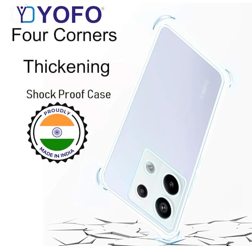 YOFO Back Cover for Mi Redmi Note 13 Pro 2.0 MM (Flexible|Silicone|Transparent|Full Camera Protection)