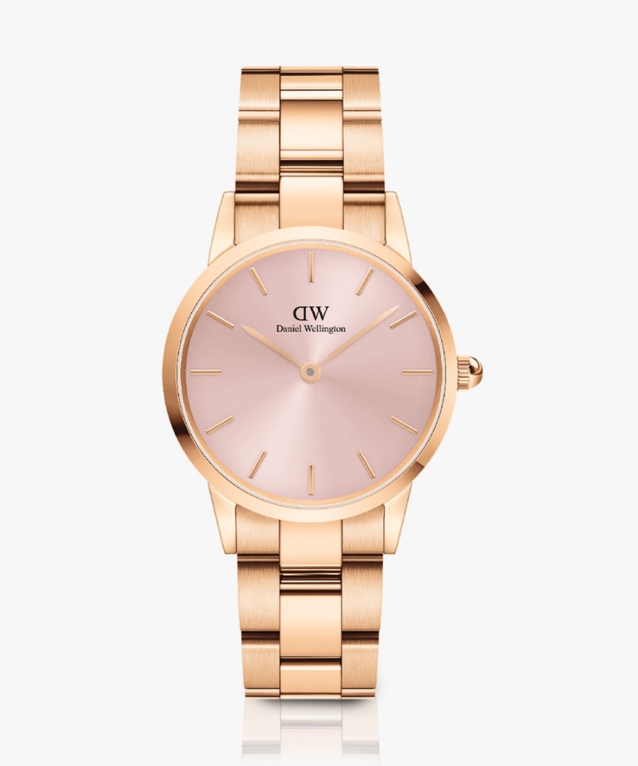 DANIEL WELLINGTON Iconic Iconic Link Pink color Round - 28 mm diameter Analog Watch  - For Women