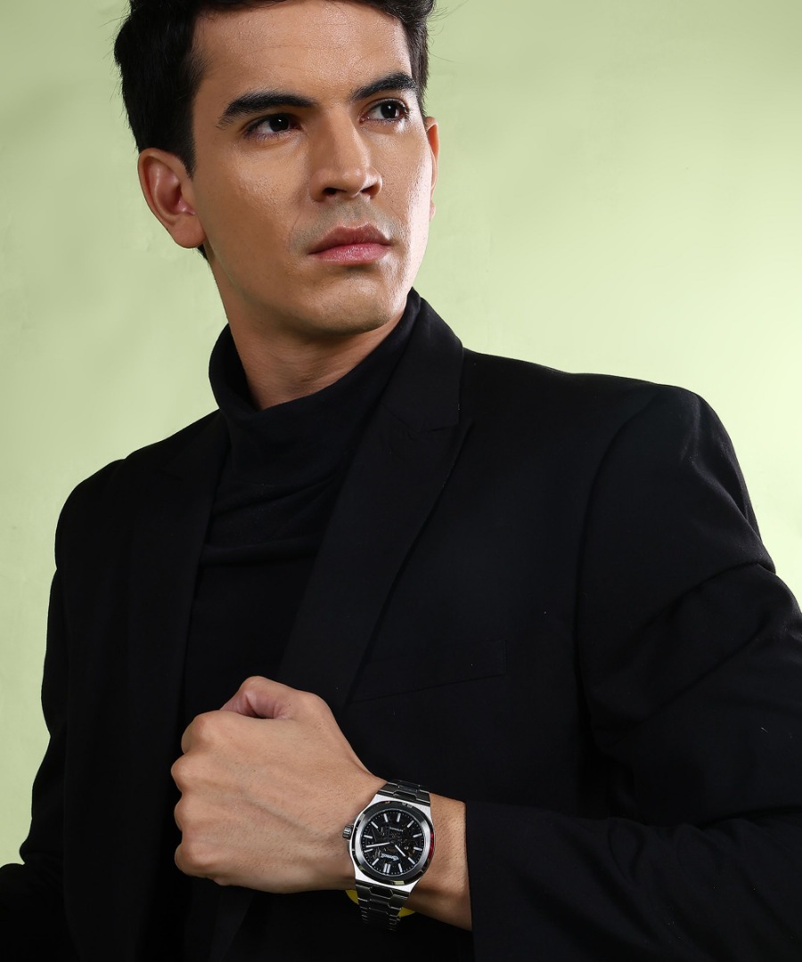 Ingersoll I12501 Mechanical Automatic Black skeleton Dial With Lifetime Warranty Analog Watch  - For Men