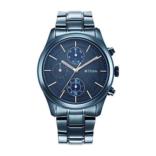Titan Neo Splash Blue Dial Quartz Multifunction Stai Titan Neo Splash Blue Dial Quartz Multifunction Stai