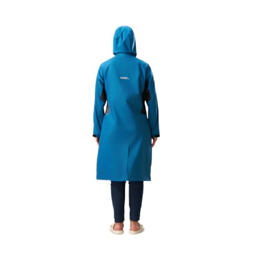 ZEEL Rain Coat for Women Waterproof High Neck Polyester Rainwear with Adjustable Drawstring and Pocket, Hooded Long Rain Coat Jacket, ZKL01