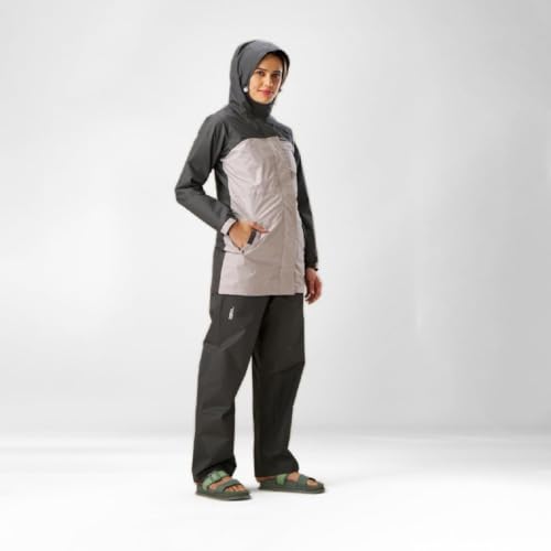 ZEEL Rain Coat for Women Waterproof with Adjustable Hood, Rainwear Suit with Polyester Jacket and Pants for Ladies