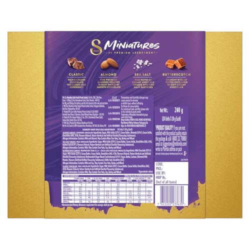 Cadbury Dairy Milk Silk Miniatures Premium Assorted Chocolate Gift Pack, 240 g
