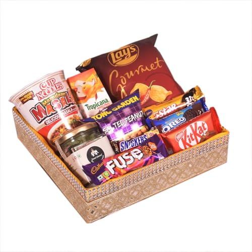 Food Library The Magic Of Nature Diwali Gift Hamper Basket For All Occasions Assorted Snacks