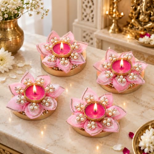 HomeSquare Tealight Candle Holders Diwali Diyas with