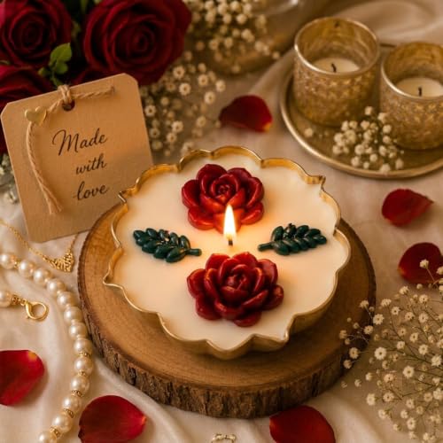 Iron Lotus Shaped Rose Theme Urli Candle Set 3.5 Inc