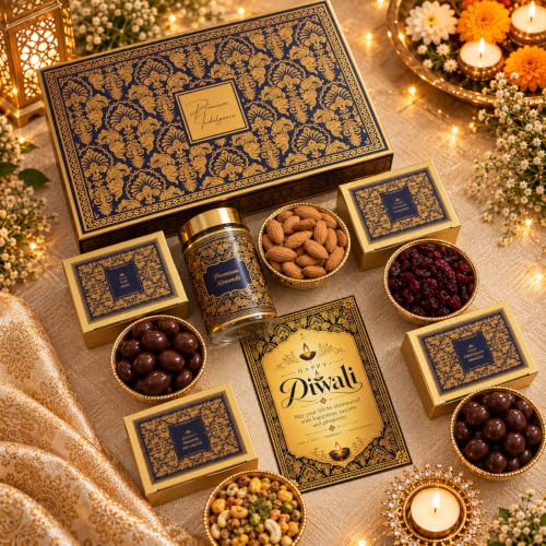 NutriSnacksBox 8 Items Royal Blue Diwali Gift Hamper NutriSnacksBox 8 Items Royal Blue Diwali Gift Hamper