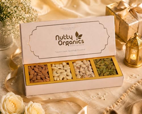 Nutty Organics Premium Dry Fruit Gift Box 4 Pack (15 Nutty Organics Premium Dry Fruit Gift Box 4 Pack (15