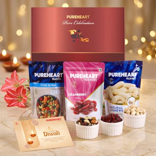 PUREHEART Dry Fruits Diwali Gift Hamper- Cashews, Cr PUREHEART Dry Fruits Diwali Gift Hamper- Cashews, Cr