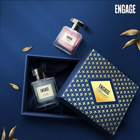 Engage Moments Luxury Perfume Gift for Men & Women, Long Lasting, Ideal Wedding Gift, Anniversary Gift, Fresh & Floral, Pack of 2