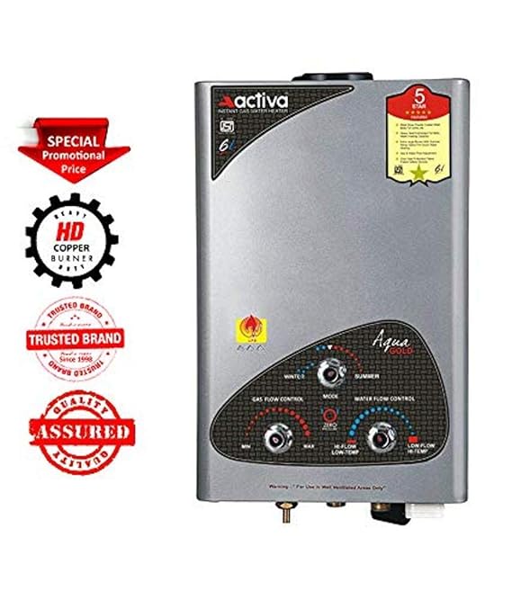 Activa 6L Instant pure Copper LPG Gas Water Heater with Anti Rust Coating Geyser