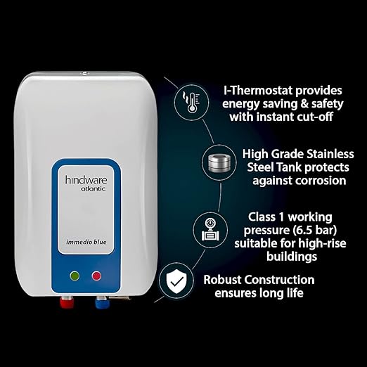 Hindware Atlantic Immedio Blue 3L 3000W Instant Water Heater