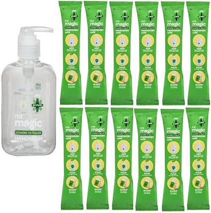 Godrej Magic Powder to Liquid Hand Wash Bottle, 12 Refill 9g Hand Wash Bottle, Pack of 13