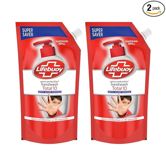 Lifebuoy Total 10 Activ Natural Germ Protection Handwash Refill, Pack of 2