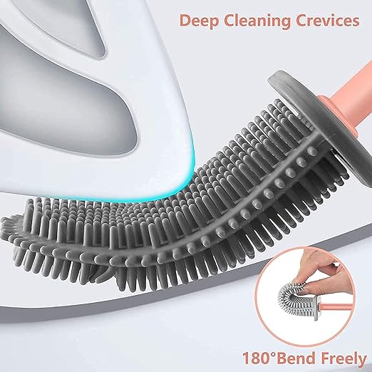 Figment Silicone Water Drop Toilet Brush and Holder Set