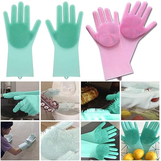HUSB Gloves Magic Silicone Dish Washing Gloves