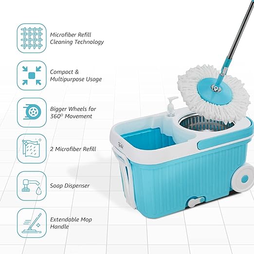 Presto Elite Spin Mop with Steel Wringer and Auto-fold Handle