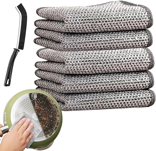 TCCO Non-Scratch Wire Dishcloth & Gaps Cleaning Brush (Pack of 3)