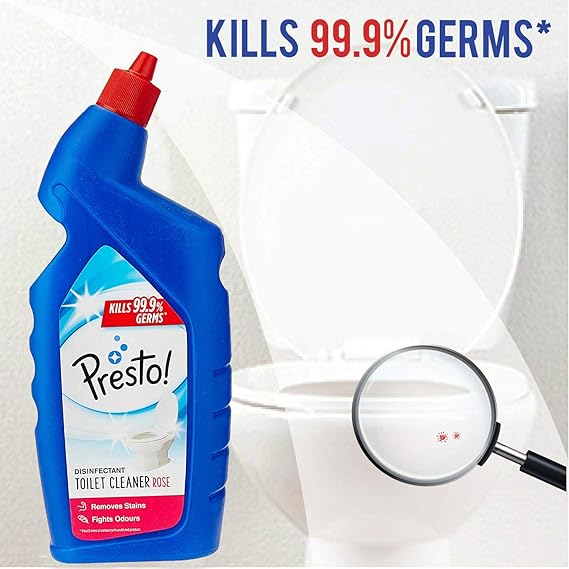 Amazon Brand Presto Disinfectant Toilet Cleaner Rose (Pack of 2)