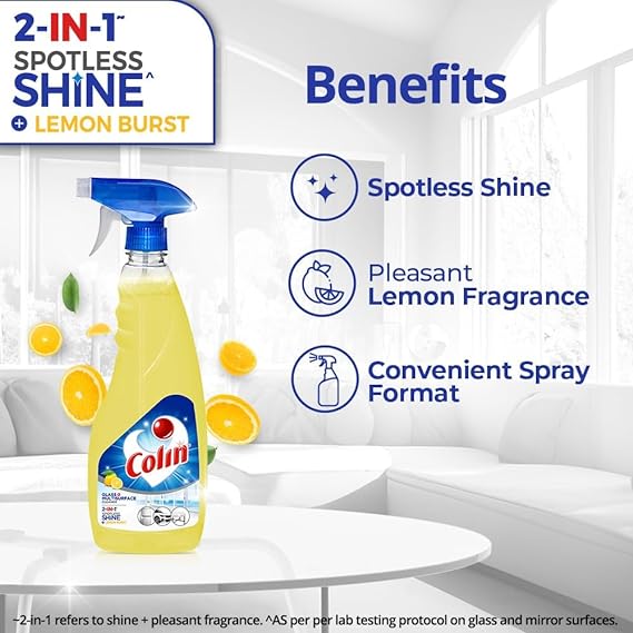 Colin Lemon Burst Glass and Surface Cleaner Liquid Spray