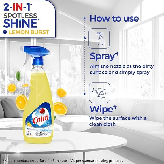 Colin Lemon Burst Glass and Surface Cleaner Liquid Spray