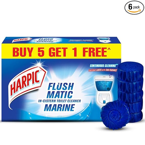Harpic Flushmatic In-Cistern Toilet Cleaner Blocks (Pack of 6)