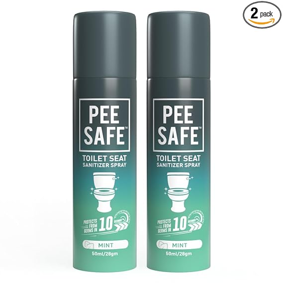 Pee Safe Toilet Seat Sanitizer Spray Mint (Pack of 2)