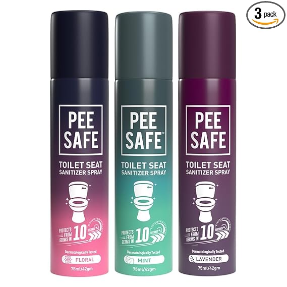 Pee Safe Toilet Seat Sanitizer Spray Mint (Pack of 3)