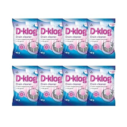 Pidilite D-Klog Drain Cleaner Powder Removes Clogs (Pack of 8)