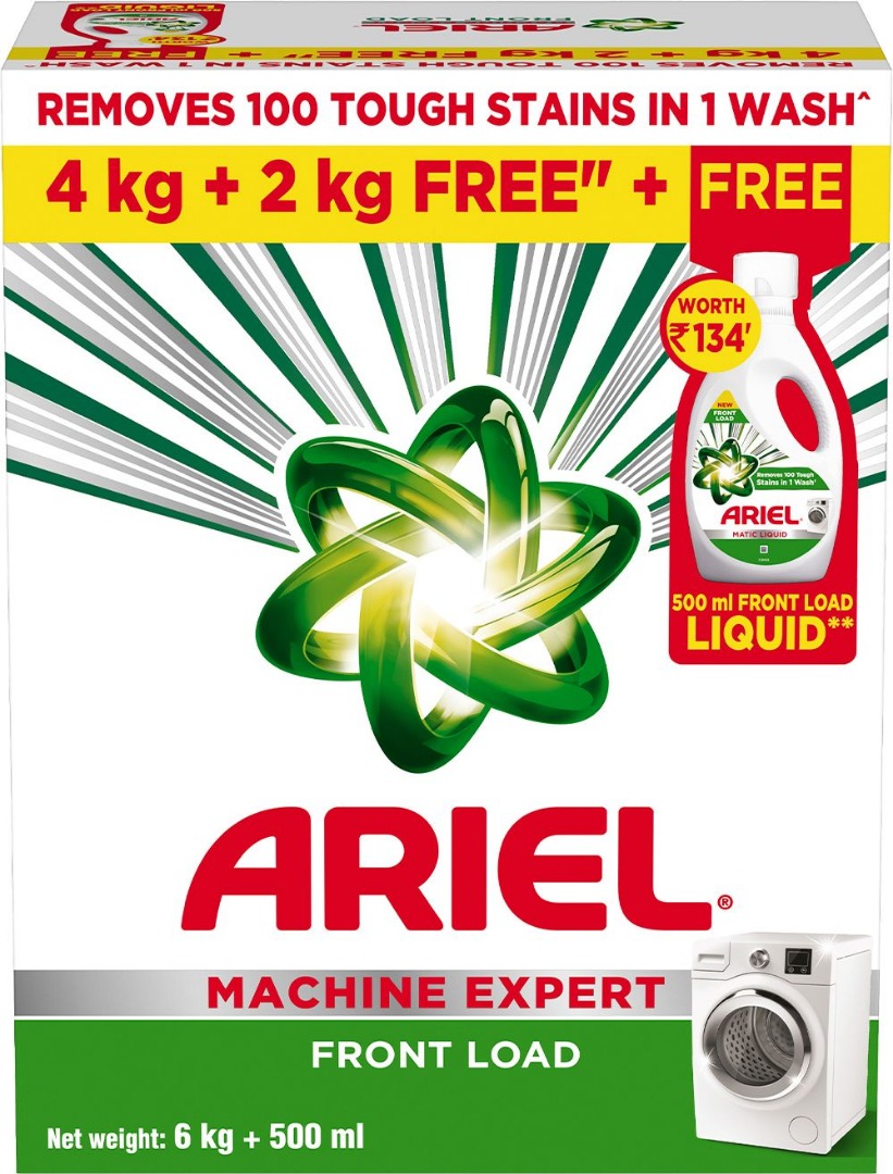 Ariel Front Load + Matic Liquid Free Washing Detergent Powder 6 kg