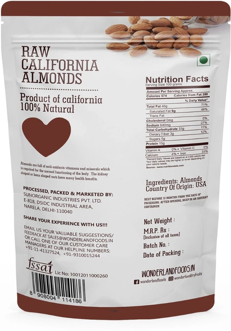 WONDERLAND California Almonds