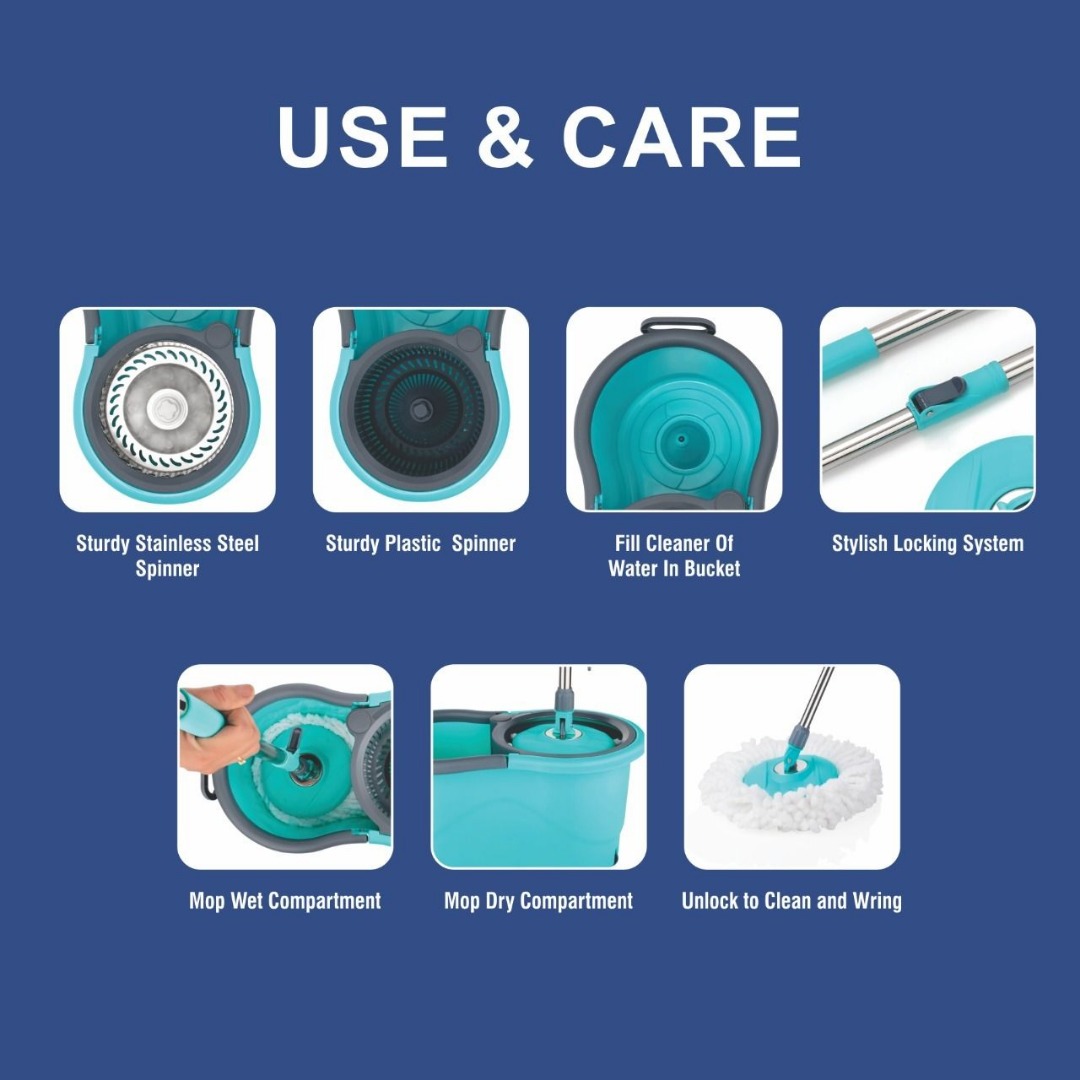Flipkart SmartBuy STEEL SPRINKLER 3 MICROFIBER REFILLS BLUE COLOR Mop Set