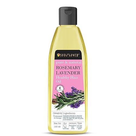 Soulflower Rosemary Lavender Hair Oil For Healthy Hair, Scalp Nourishment, Hair Growth