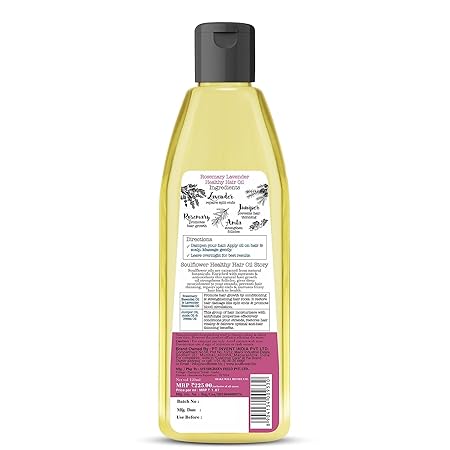 Soulflower Rosemary Lavender Hair Oil For Healthy Hair, Scalp Nourishment, Hair Growth