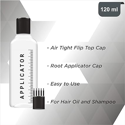 Chariot New York Plastic Hair Root Applicator Bottle With Comb Cap For Applying Hair Oil, Shampoo And Medicine, Pack of 2