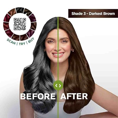 Garnier Hair Colouring Cream, Long-lasting Colour, Smoothness & Shine, Color Naturals, Shade: 3 Darkest Brown