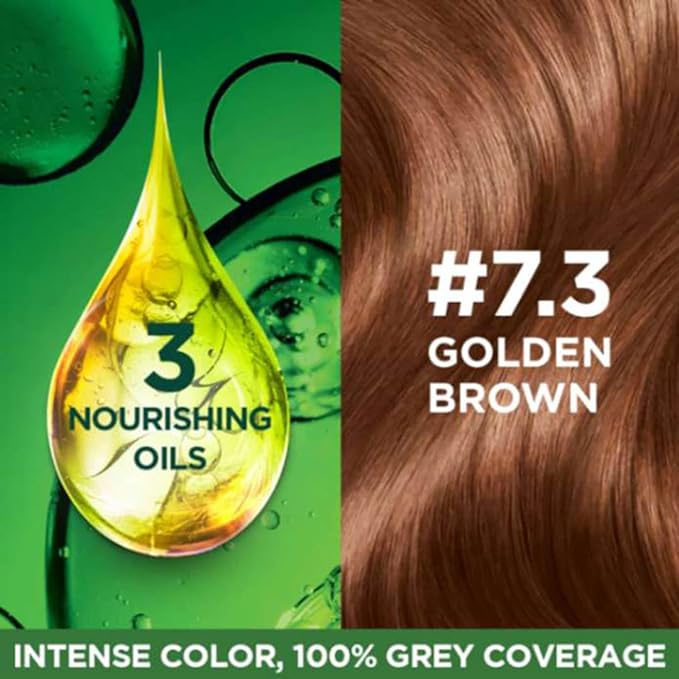 Garnier Hair Colouring Cream, Long-lasting Colour, Smoothness & Shine, Color Naturals, Shade: 7.3 Golden Brown