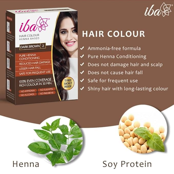 Iba Hair Colou, Dark Brown, Pack of 2
