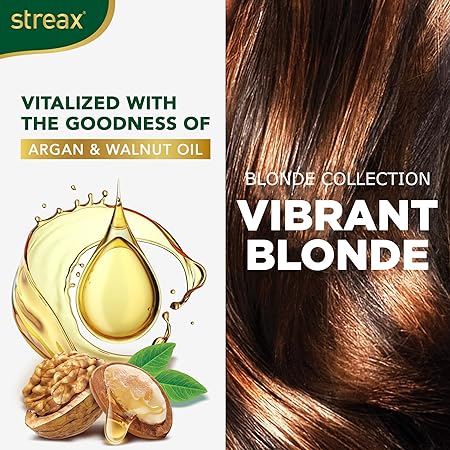 Streax Contains Walnut & Argan Oil, Shine On Conditioner, Longer Lasting Highlights For Unisex, Vibrant Blonde